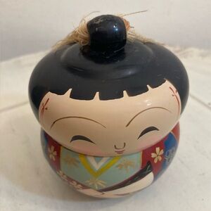 Vintage Japanese kokeshi doll bento box